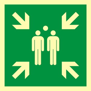 Znak BHP Miejsce zbiórki do ewakuacji